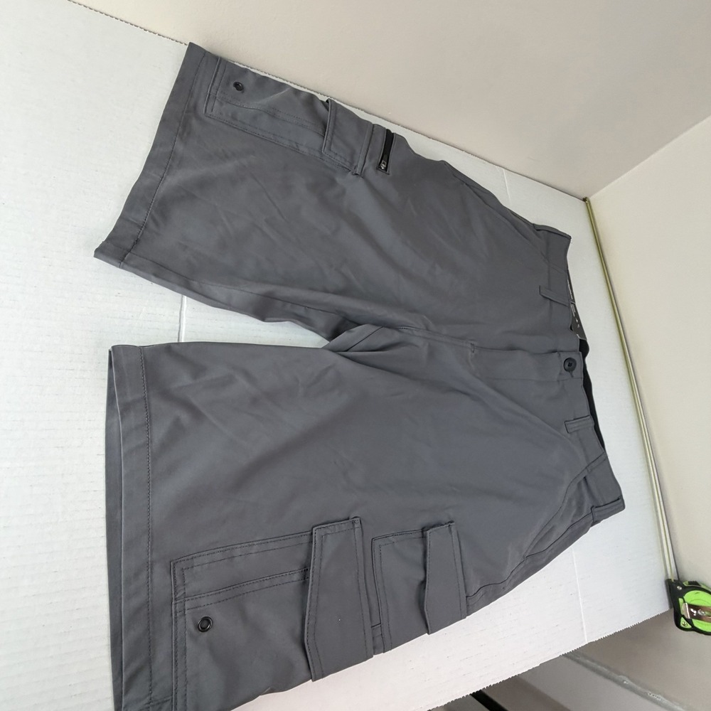 Iron Co Men's Stretch Tech Cargo Short Size 34 Greyhound Gray Sporty Golf - Picture 8 of 16